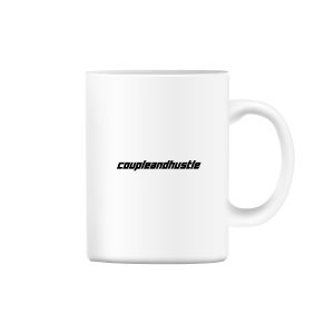 Šálka biela Couple & Hustle nápis minimalistic