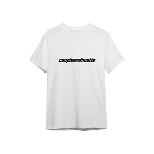 Tričko biele Couple & Hustle nápis minimalistic