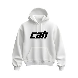 Ultra heavy mikina biela s logom CAH minimalistic