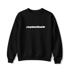 Ultra heavy crewneck mikina čierna Couple & Hustle nápis minimalistic