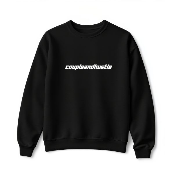 Ultra heavy crewneck mikina čierna Couple & Hustle nápis minimalistic