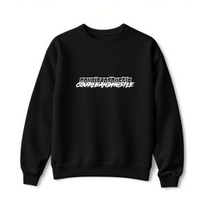 Ultra heavy crewneck mikina čierna Couple & Hustle s nápisom double