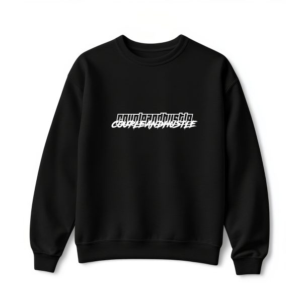 Ultra heavy crewneck mikina čierna Couple & Hustle s nápisom double