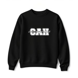 Ultra heavy crewneck mikina čierna s logom CAH basic a nápisom cez stred