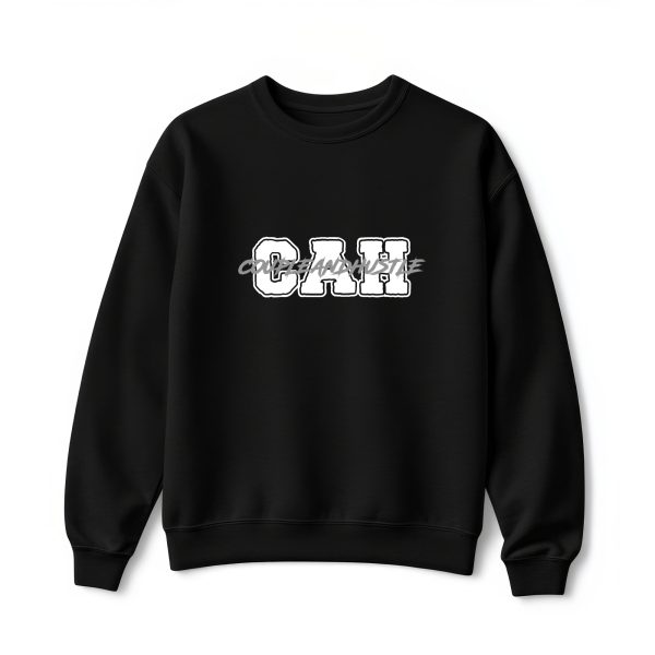 Ultra heavy crewneck mikina čierna s logom CAH basic a nápisom cez stred