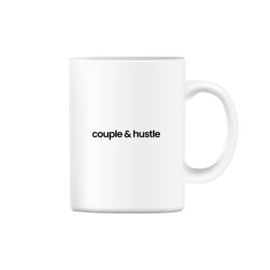 Šálka biela Couple & Hustle nápis