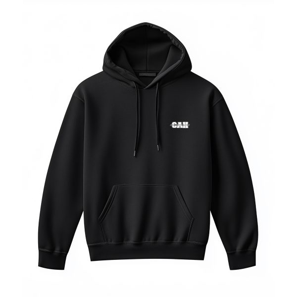 Mikina s kapucou čierna s logom CAH basic a nápisom cez stred miniature