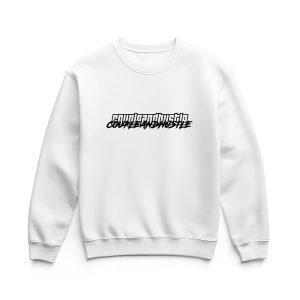Ultra heavy crewneck mikina biela Couple & Hustle s nápisom double