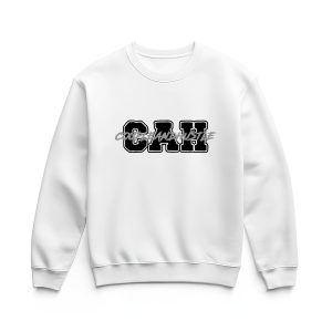 Ultra heavy crewneck mikina biela s logom CAH basic a nápisom cez stred