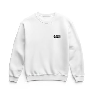 Ultra heavy crewneck mikina biela s logom CAH basic a nápisom cez stred miniature
