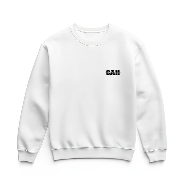 Ultra heavy crewneck mikina biela s logom CAH basic a nápisom cez stred miniature