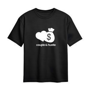 Ultra heavy tričko čierne Couple & Hustle icon a nápis