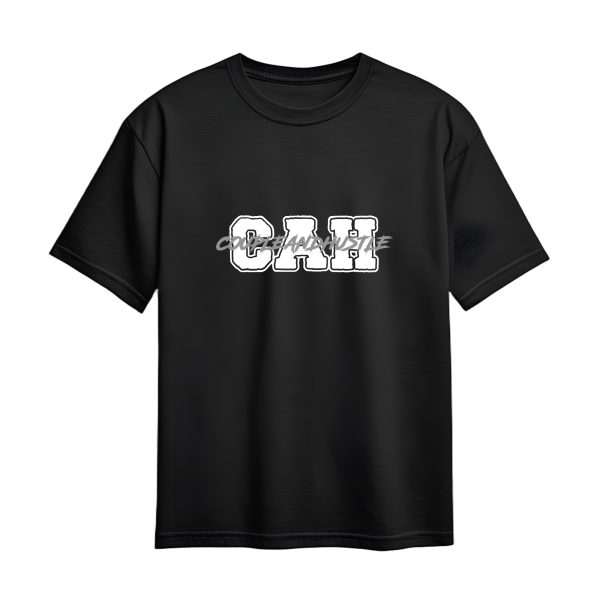Ultra heavy tričko čierne s logom CAH basic a nápisom cez stred
